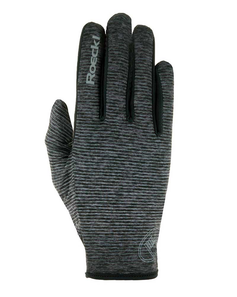 Guantes de invierno de montar a caballo con grip a rayas grises Wayne - Roeckl