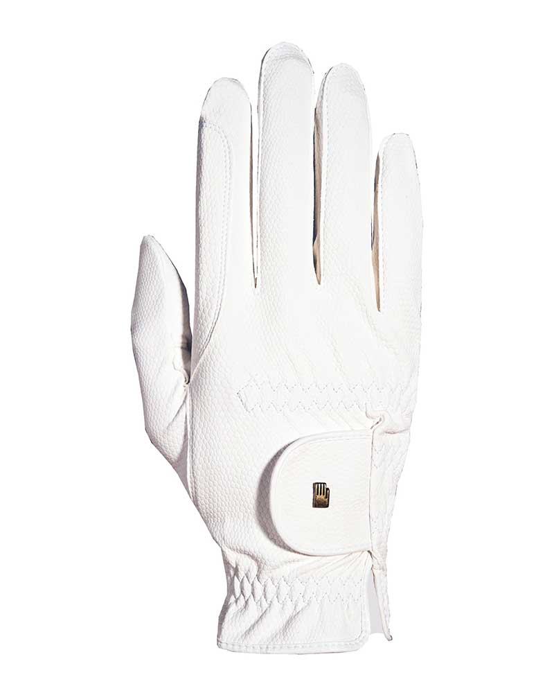 Junior White Riding Gloves with Grip Roeck Grip Junior - Roeckl
