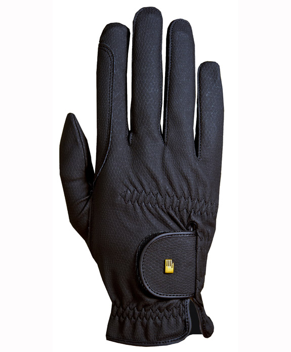 Black junior horse riding gloves with grip – Roeck Grip Junior - Roeckl