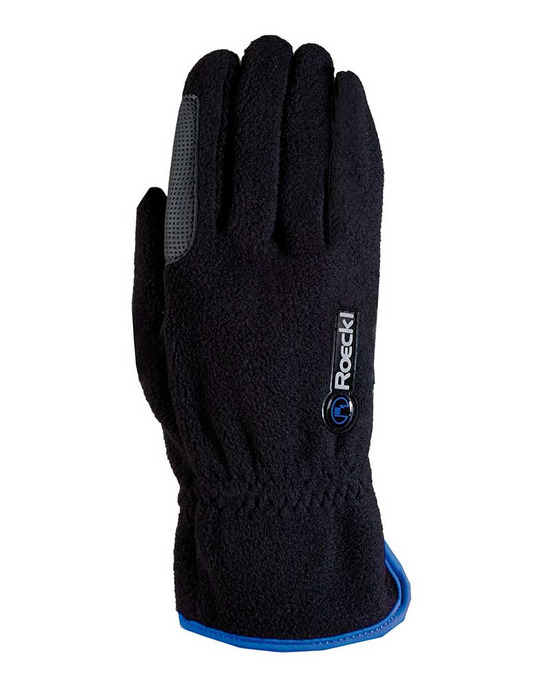 Gants d'équitation d'hiver noir et bleu Kairi - Roeckl