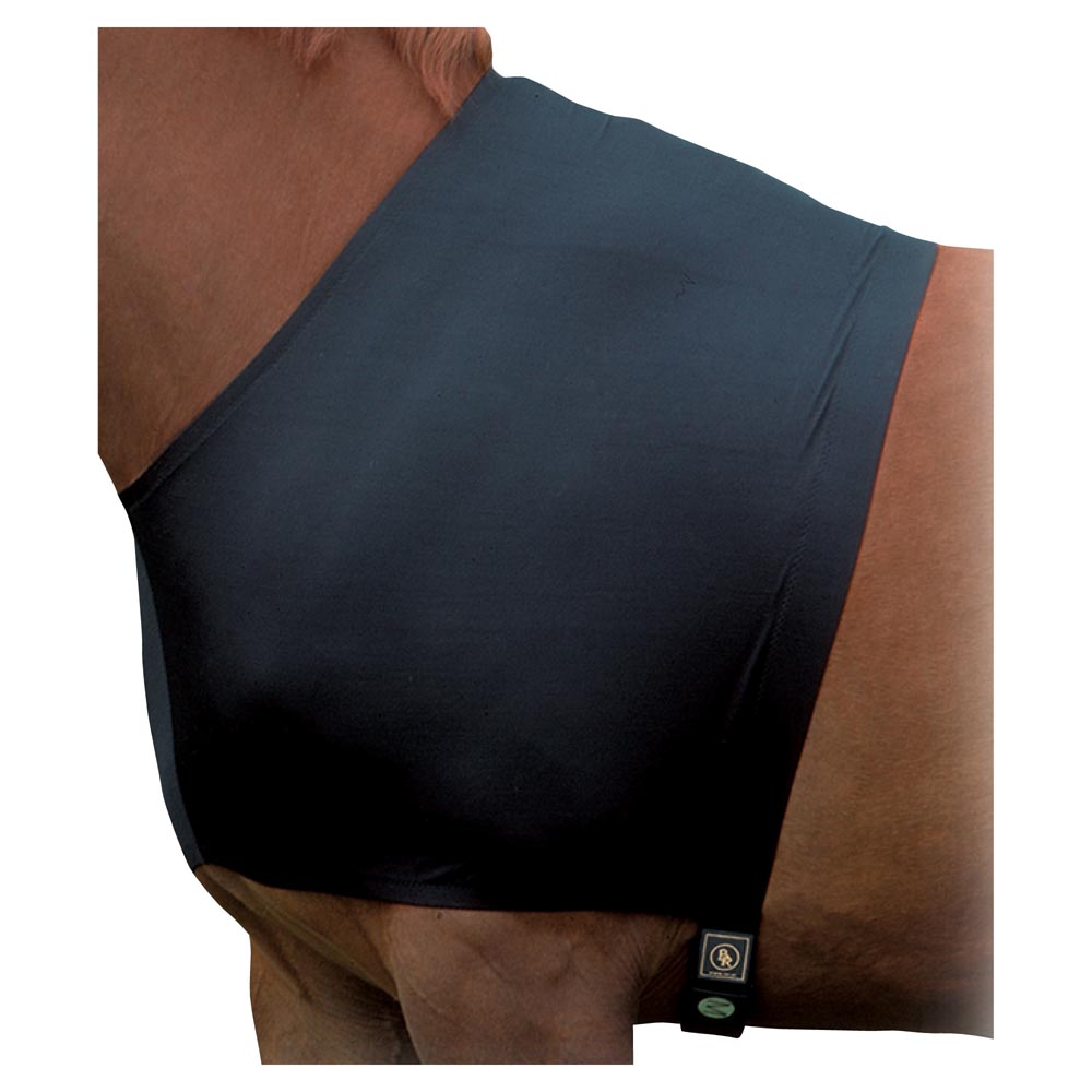 T-shirt noir en lycra pour protéger le poitrail et le garrot du frottement des couvertures - BR