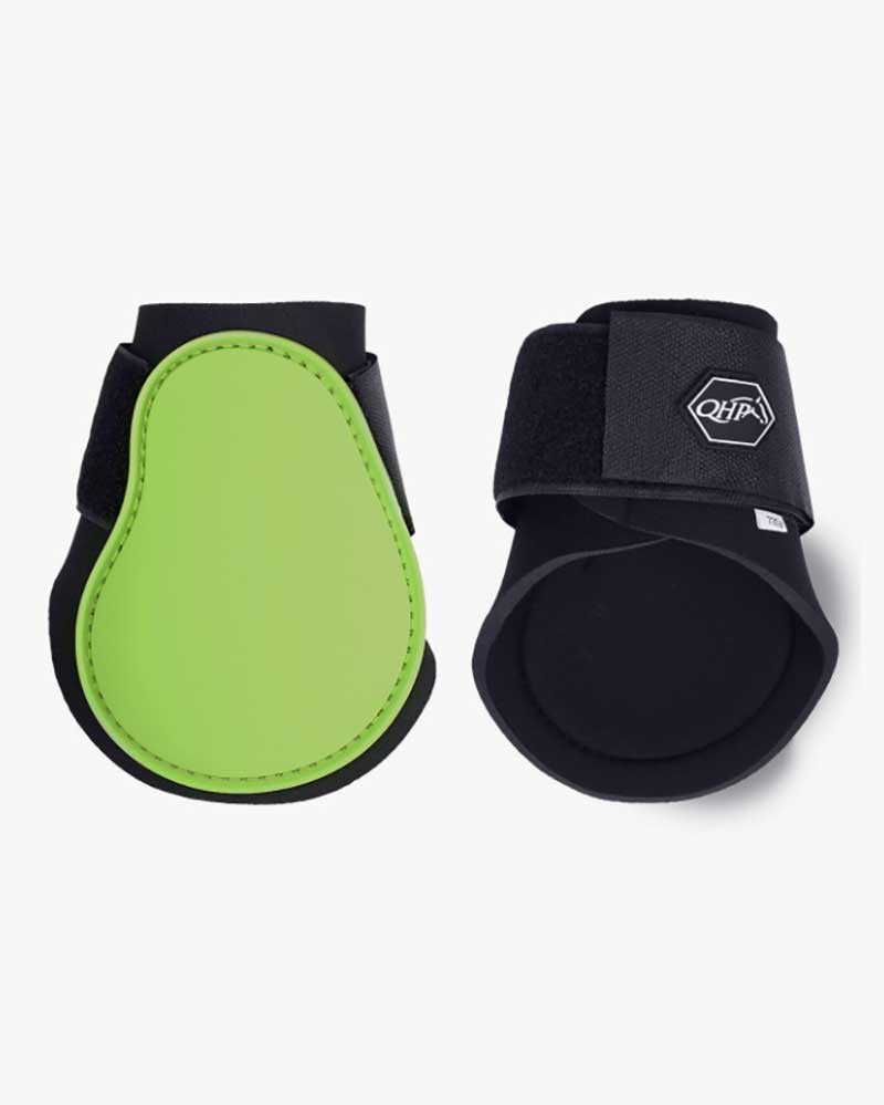 Pack of 2 Lime Green Rear Fetlock Boots for Ponies - QHP