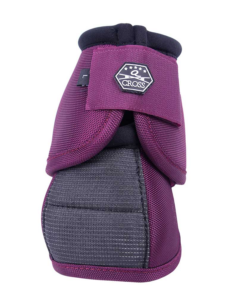 Lot de 2 cloches techniques antirotation violettes (aubergine) pour cheval et poney - QHP