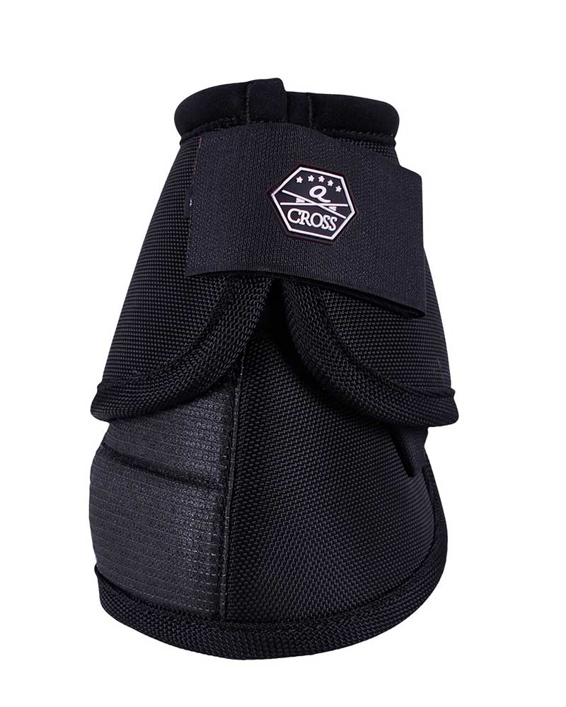 Lot de 2 cloches techniques antigiro noires pour cheval et poney - QHP