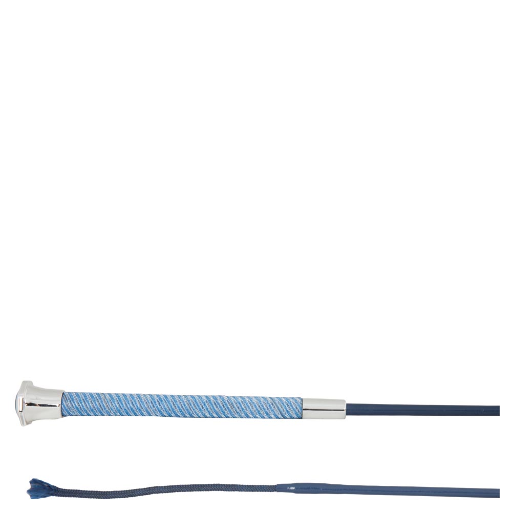 Stick de dressage (110/120cm) à manche bleu clair pailleté Auriga - BR