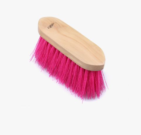 Large wooden brush with long, thick pink bristles - QHP