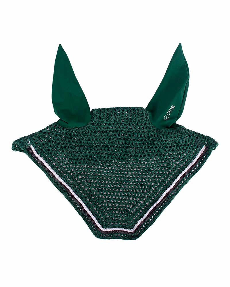 Green Crochet Earmuffs with Elastic Ears for Horse - QHP