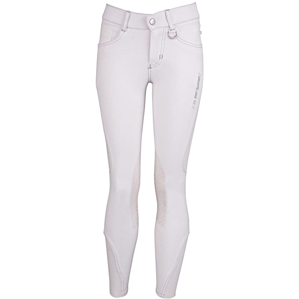 Pantalons blanc d'équitation avec grip silicone aux genoux junior unisexe modèle Mika - BR