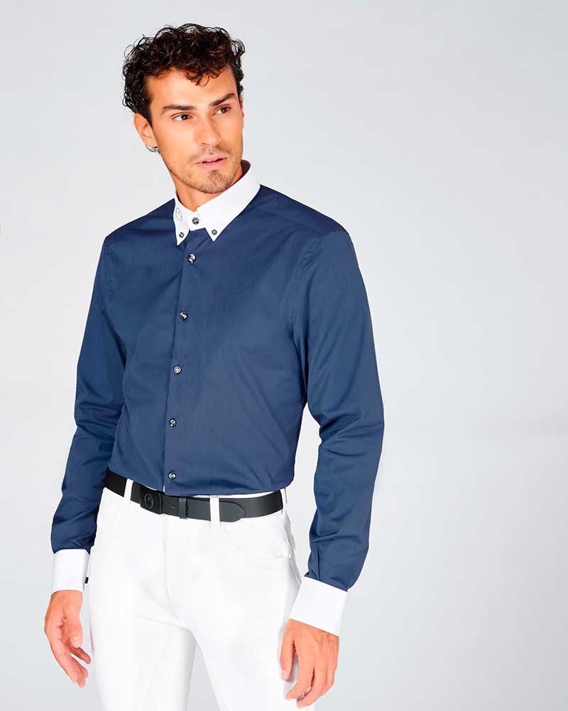 Dark blue long-sleeve competition shirt for men Boston - Vestrum