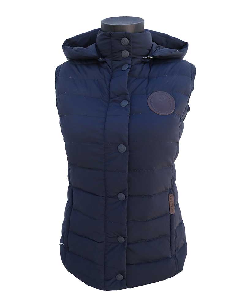 Gilet matelassé bleu marine avec capuche pour femme Mónaco - Vestrum