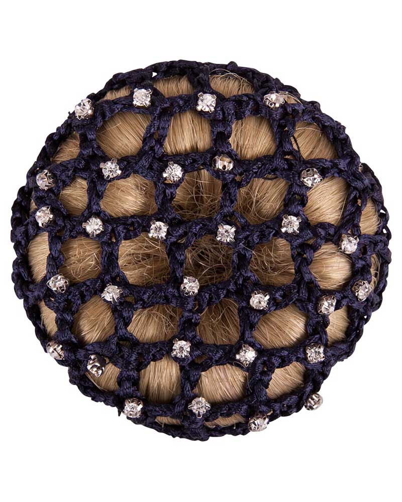 Navy blue hairnet with rhinestones - BR