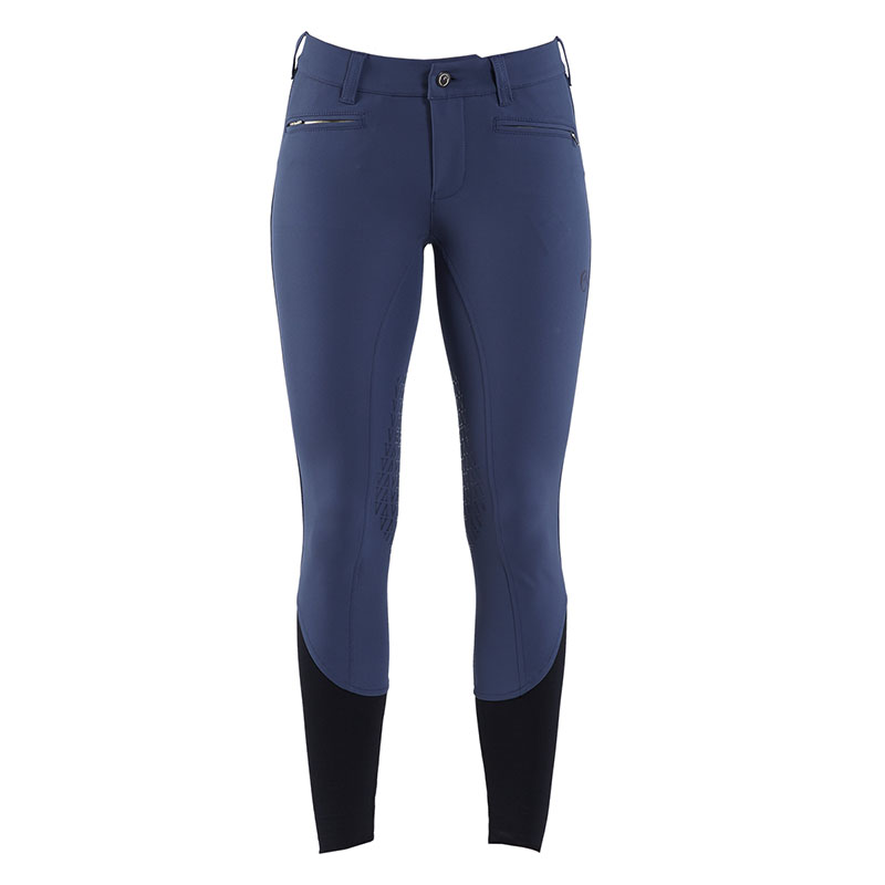 Pantalons d'équitation bleu pour concurso avec grip silicone aux genoux pour femme modèle Roma - Vestrum