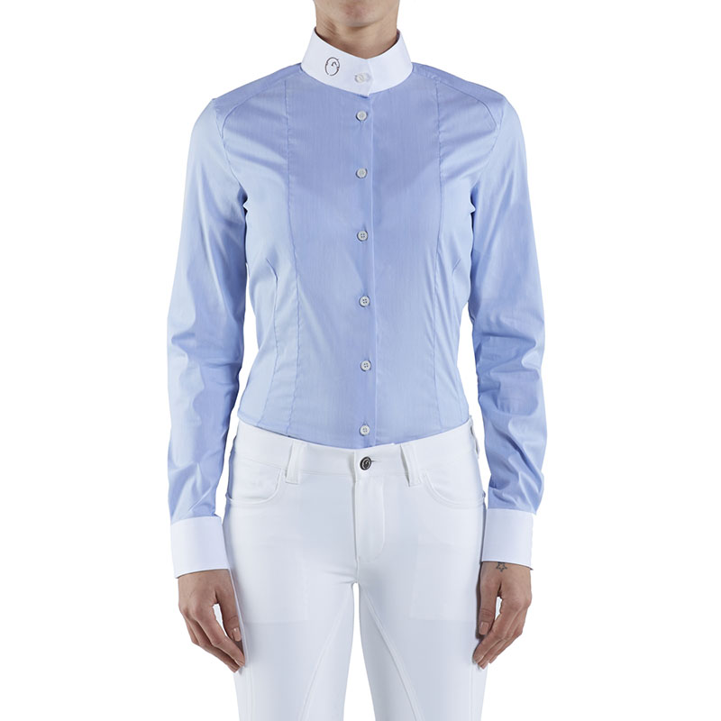 Chemise à manches longues de compétition bleu clair pour femme modèle Granada - Vestrum
