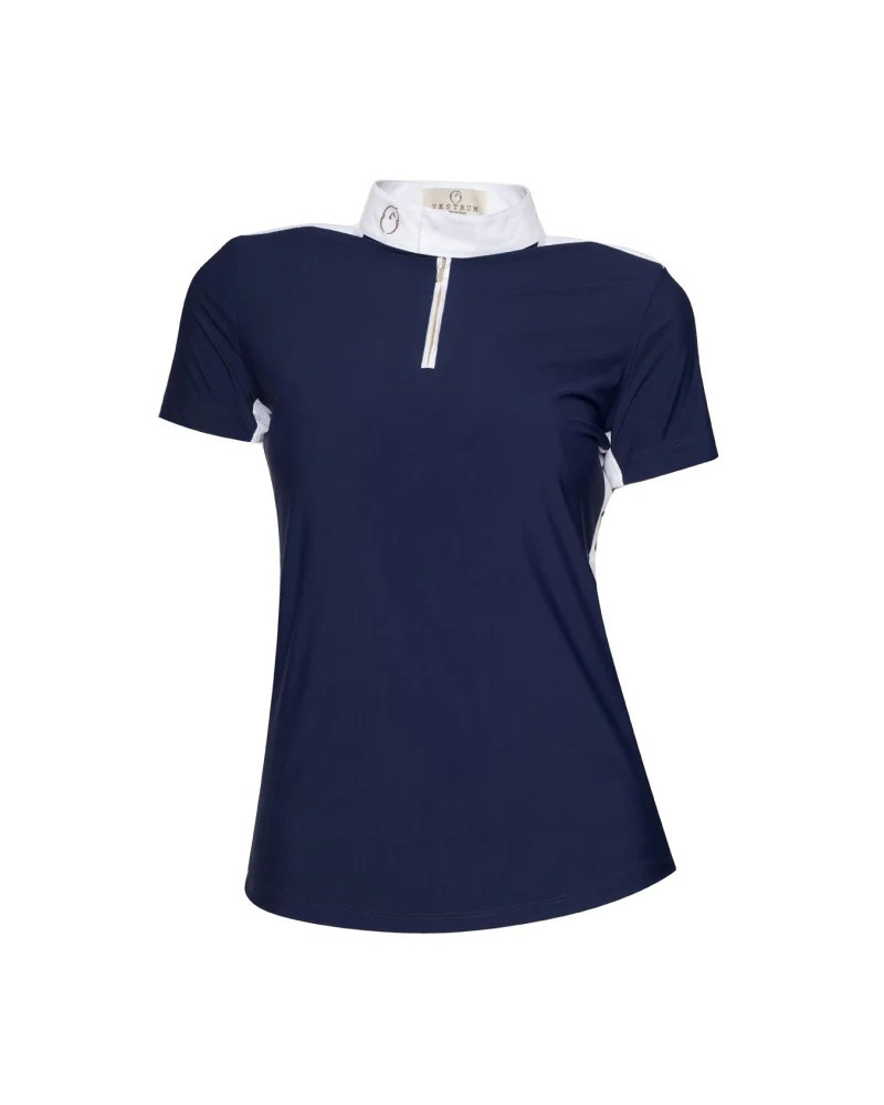 Polo bleu marine avec fermeture éclair de concours pour femme Verona - Vestrum