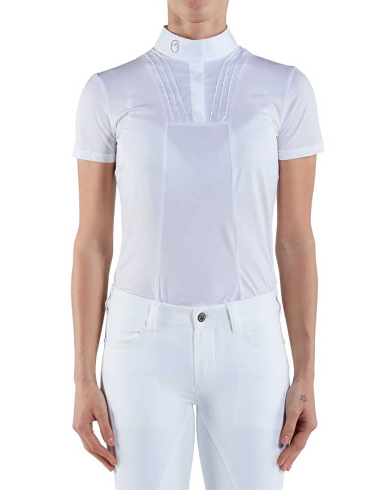 White short-sleeve competition polo for women Marbella model - Vestrum