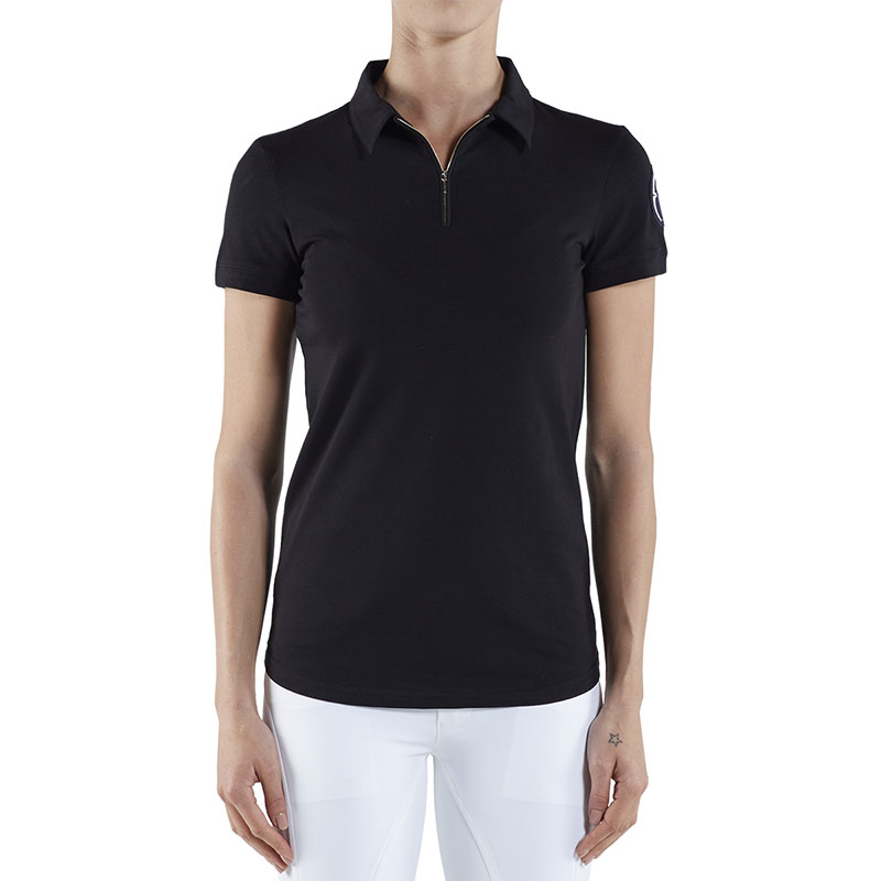 Polo noir pour femme modèle Digione - Vestrum