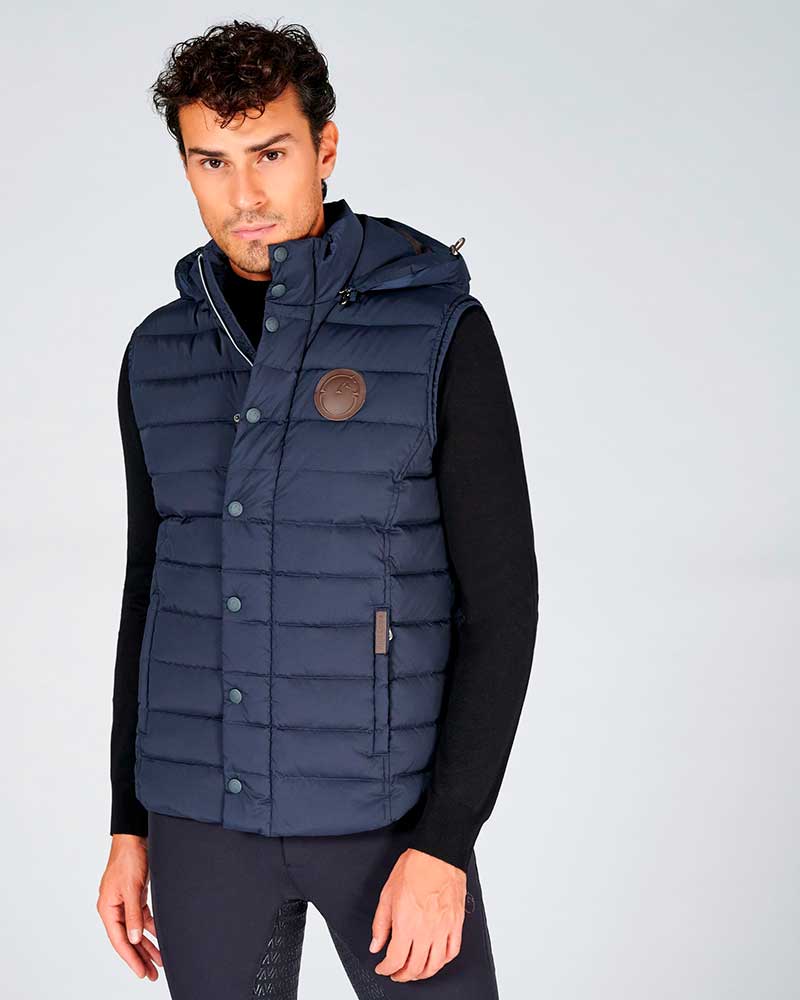 Gilet matelassé bleu marine avec capuche pour homme Aachen - Vestrum