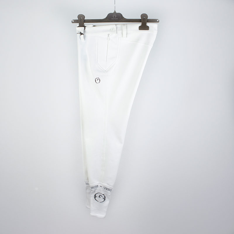 Leggings d'équitation blanc (grip aux genoux) pour femme - Grenoble - Vestrum