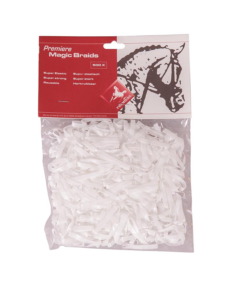 Bag of white flat elastic bands (approx. 500 units) - Premiere