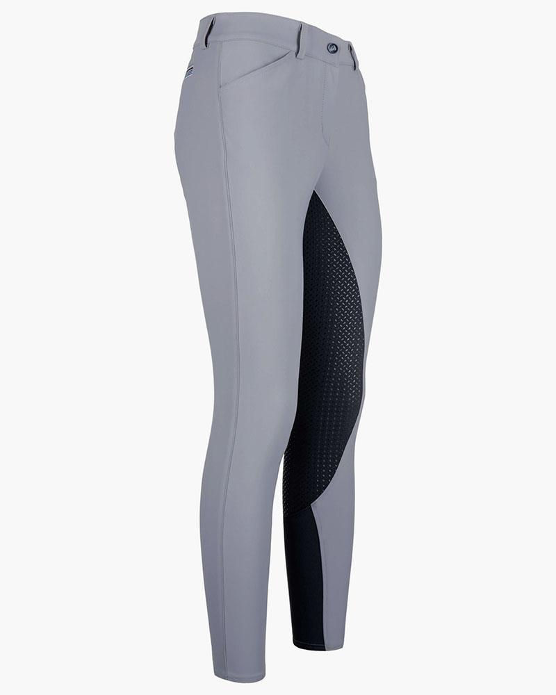 Grey junior riding breeches with front pockets and full-seat grip - Arista - Euro-Star