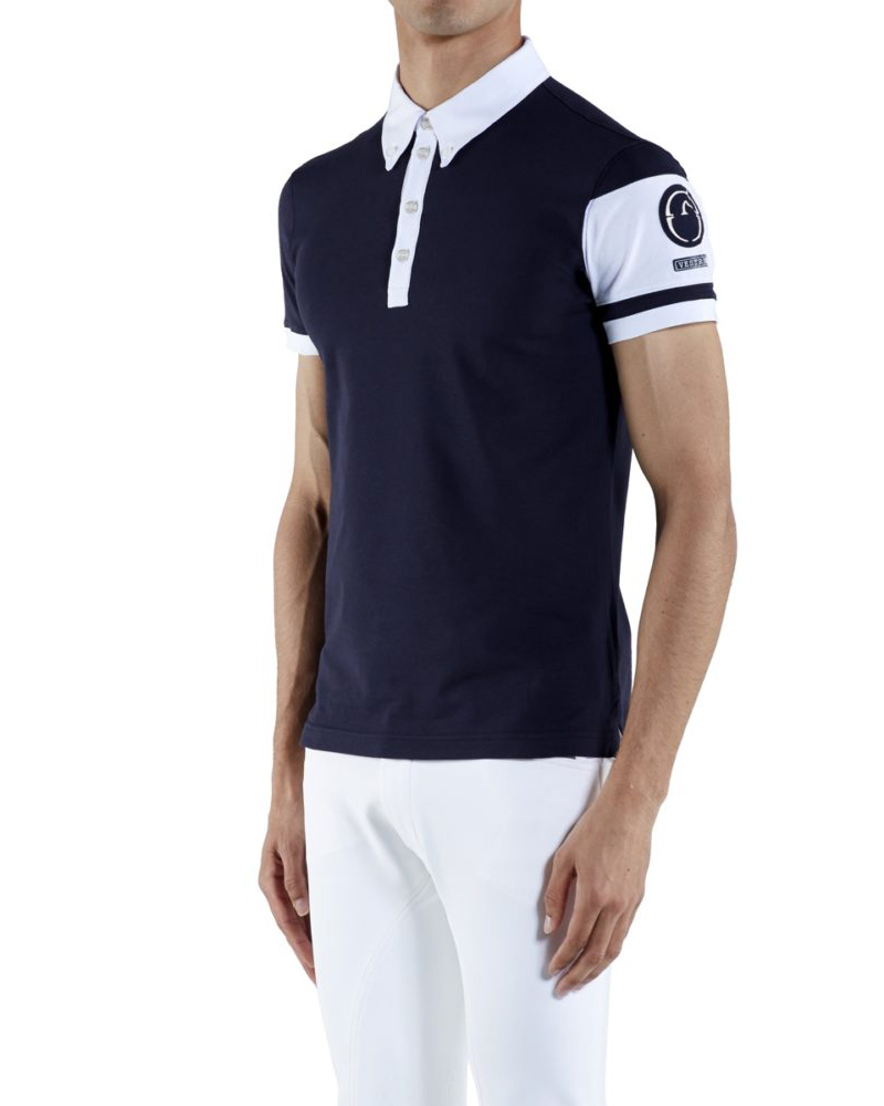 Men’s navy blue short-sleeve training polo Orlando - Vestrum