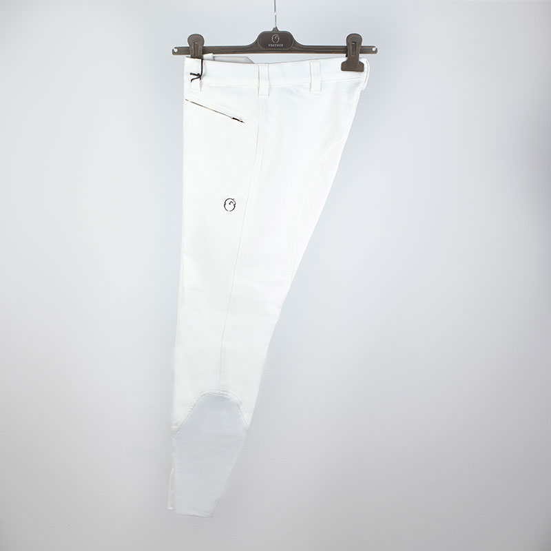 Pantalons de compétition blanc (grip aux genoux) modèle Roma - Vestrum