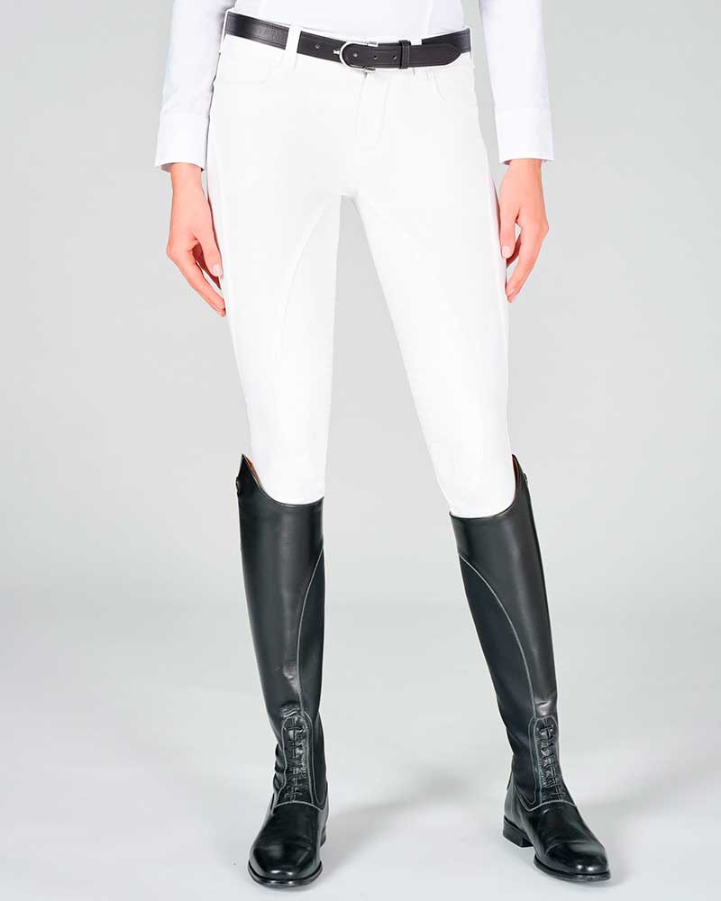Pantalons d'équitation blanc (grip aux genoux) pour femme Londra - Vestrum