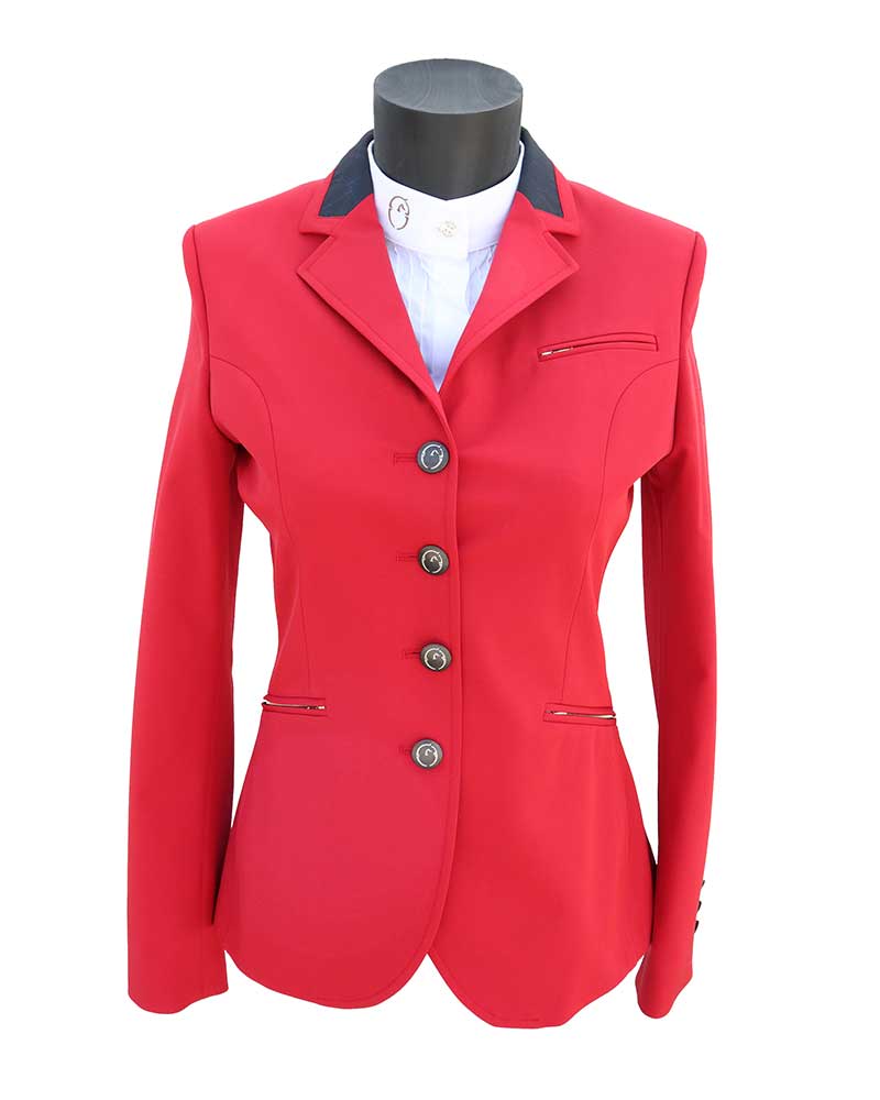 Veste technique de compétition rouge avec col monogram pour femme Ginevra - Vestrum