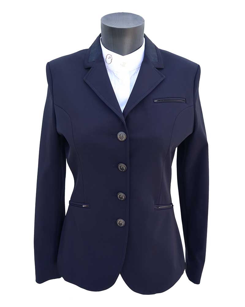 Veste technique de compétition bleu marine avec col monogram pour femme Ginevra - Vestrum