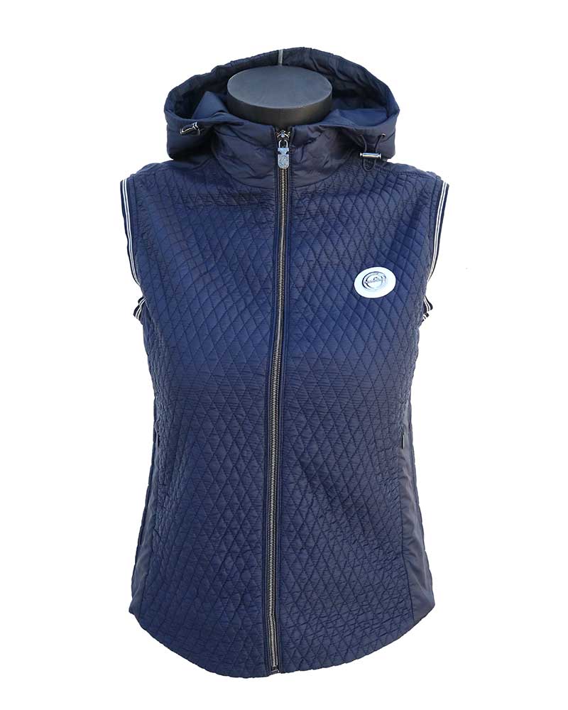 Gilet matelassé fin bleu marine avec capuche pour femme Vieste - Vestrum