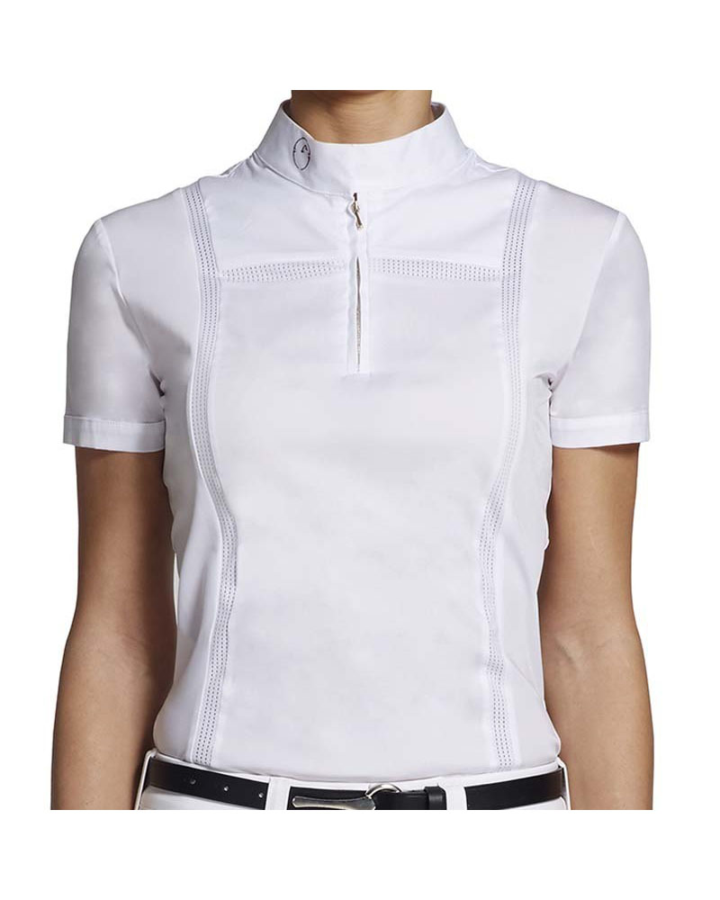 Polo blanc manches courtes de compétition pour femme Cassis - Vestrum