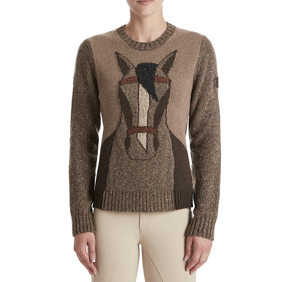Thick brown knitted jumper for women Binche - Vestrum