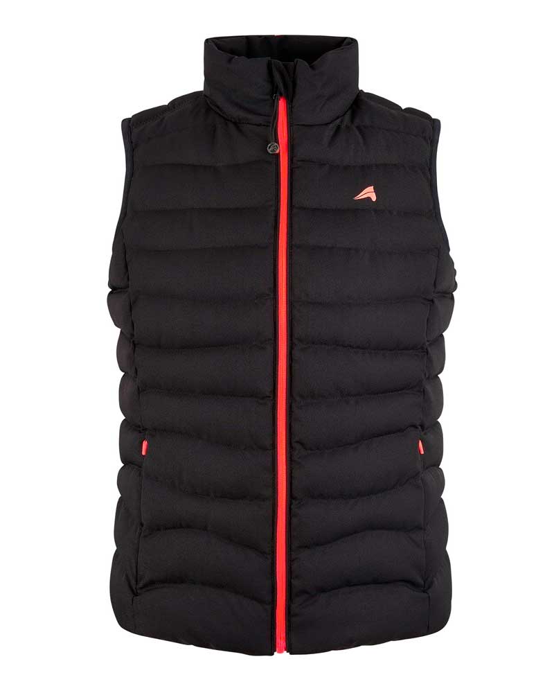 Women’s black and fluorescent orange padded vest Lina - Euro-Star