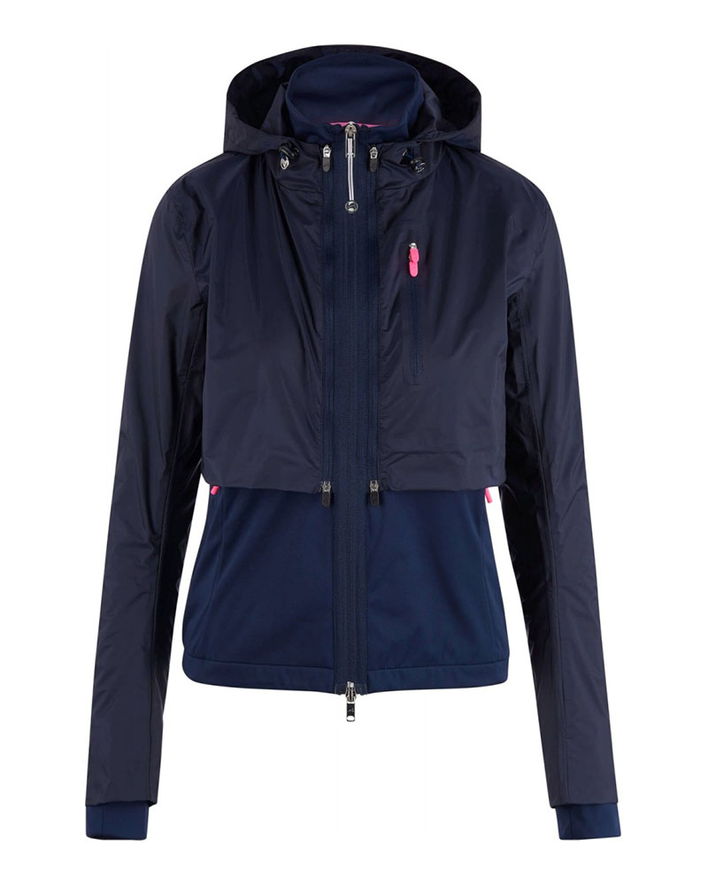 Waterproof jacket navy blue with zipper and hood for women Lacey - Euro-Star