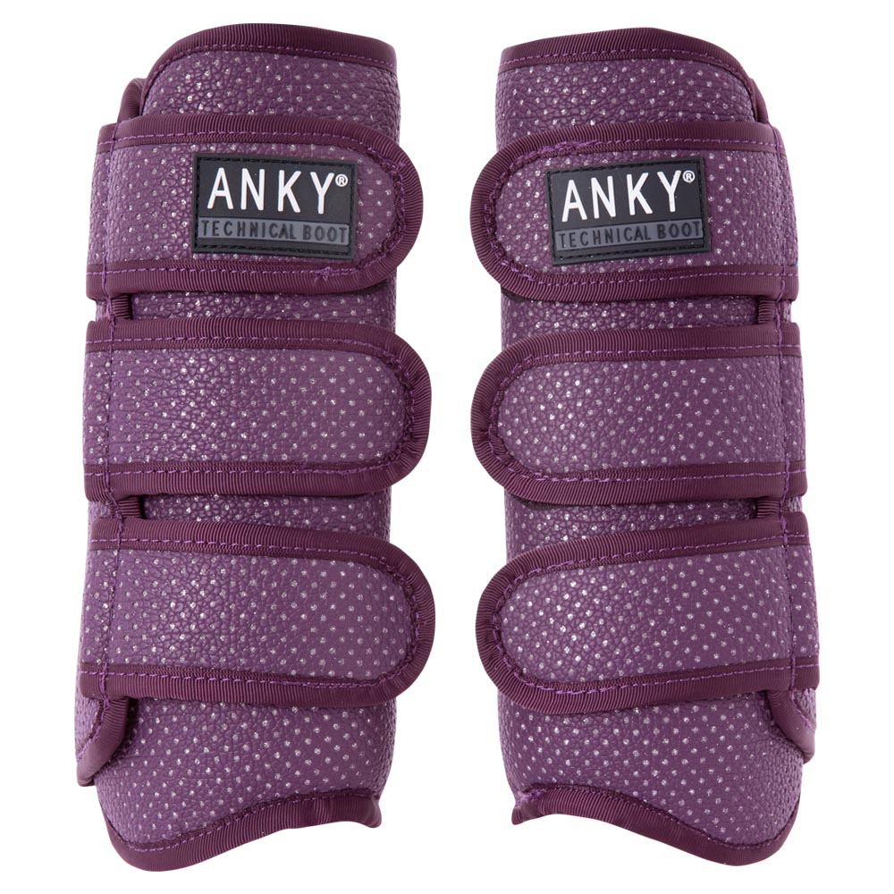 Pack de 2 protectores de trabajo de doma morados (purple) con brillantes en el interior de las perforaciones Climatrole - Anky