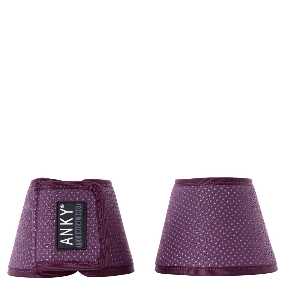 2 purple bell boots with brilliants perforations - Anky