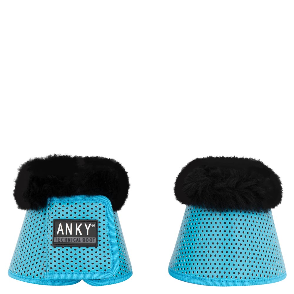 2 blue lagoon bell boots with black sheepskin - Anky