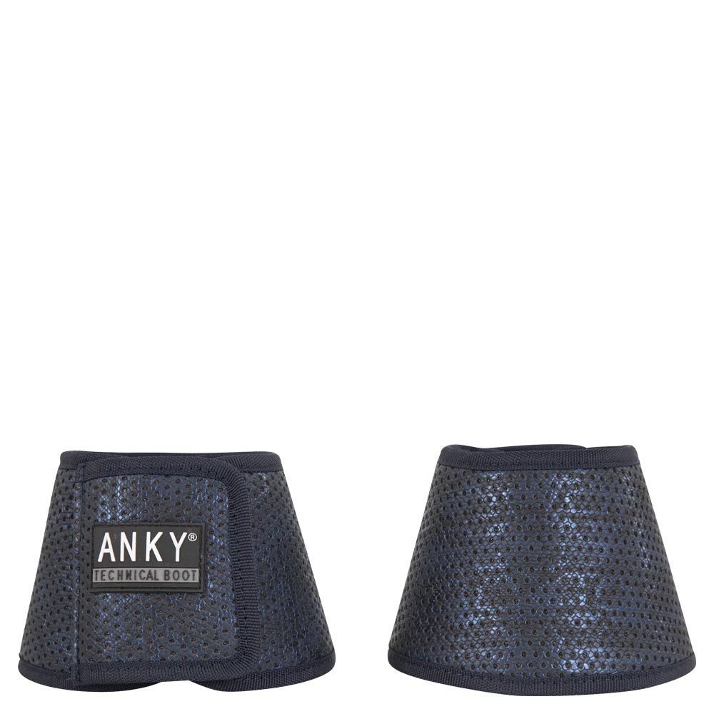 2 dark navy bell boots with brilliant animal print - Anky