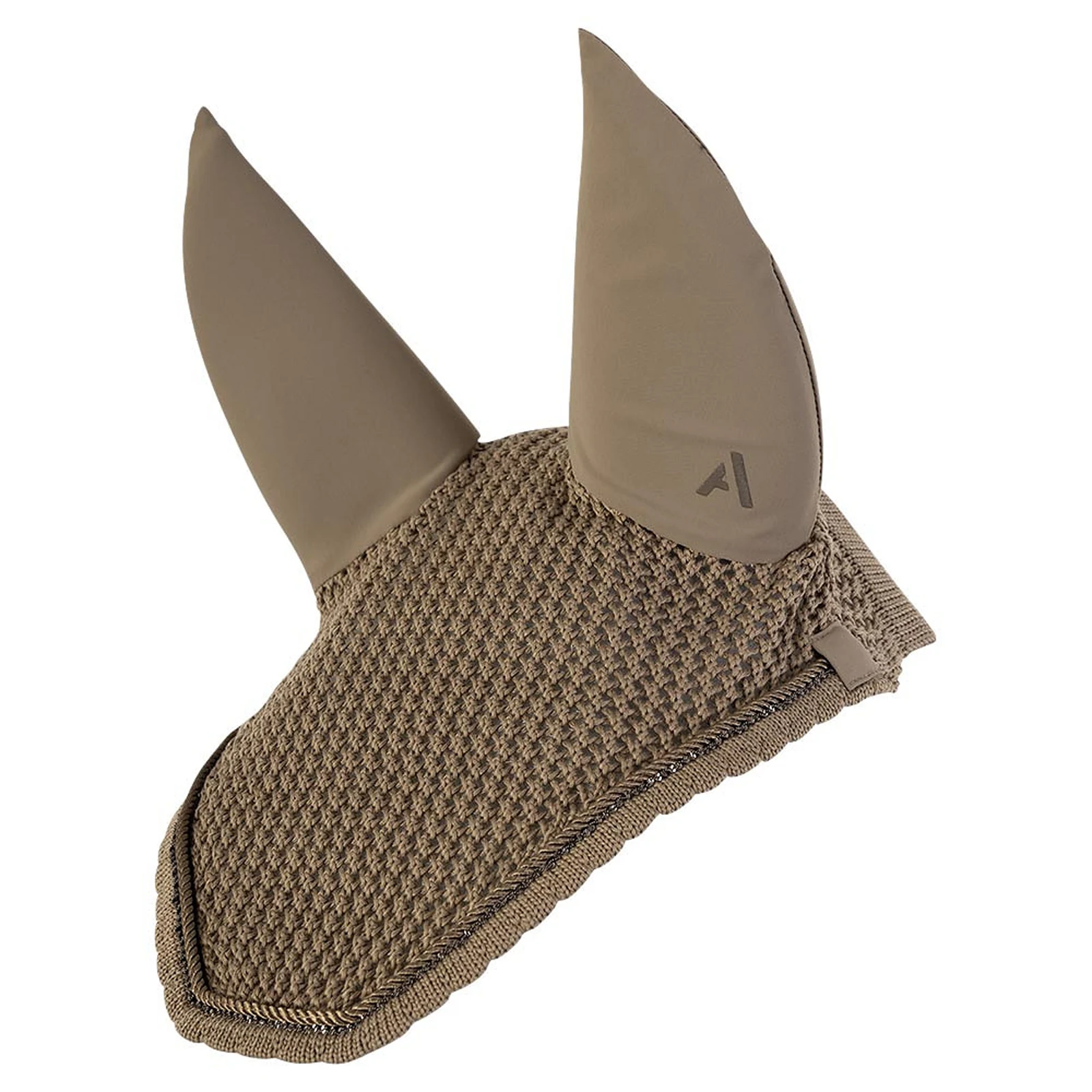 Crochet ear bonnet in grey (Bungee Cord) for horses - Anky