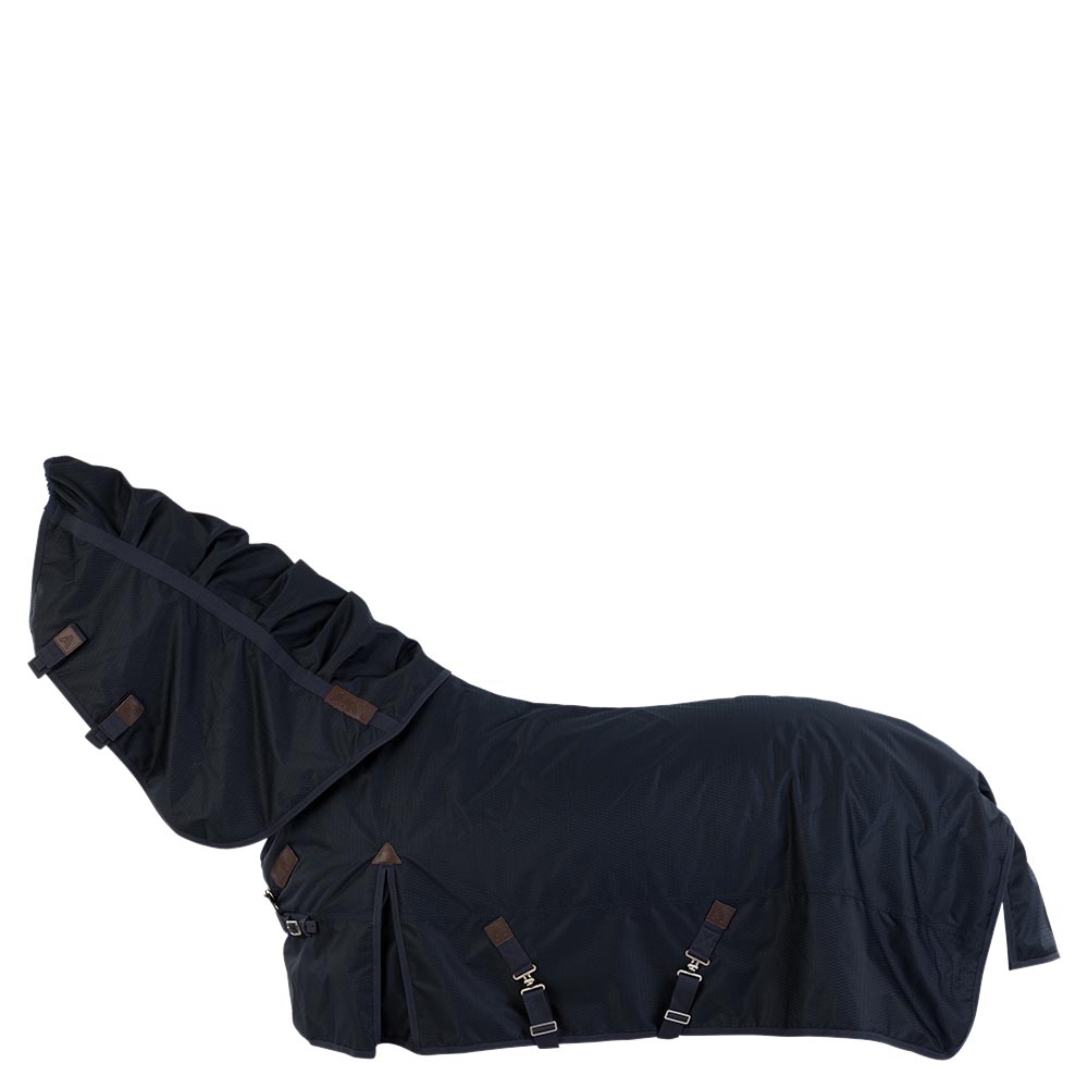 Couverture imperméable d'hiver bleu marine foncé (1680D, 300g) avec couvre-cou pour cheval - Anky