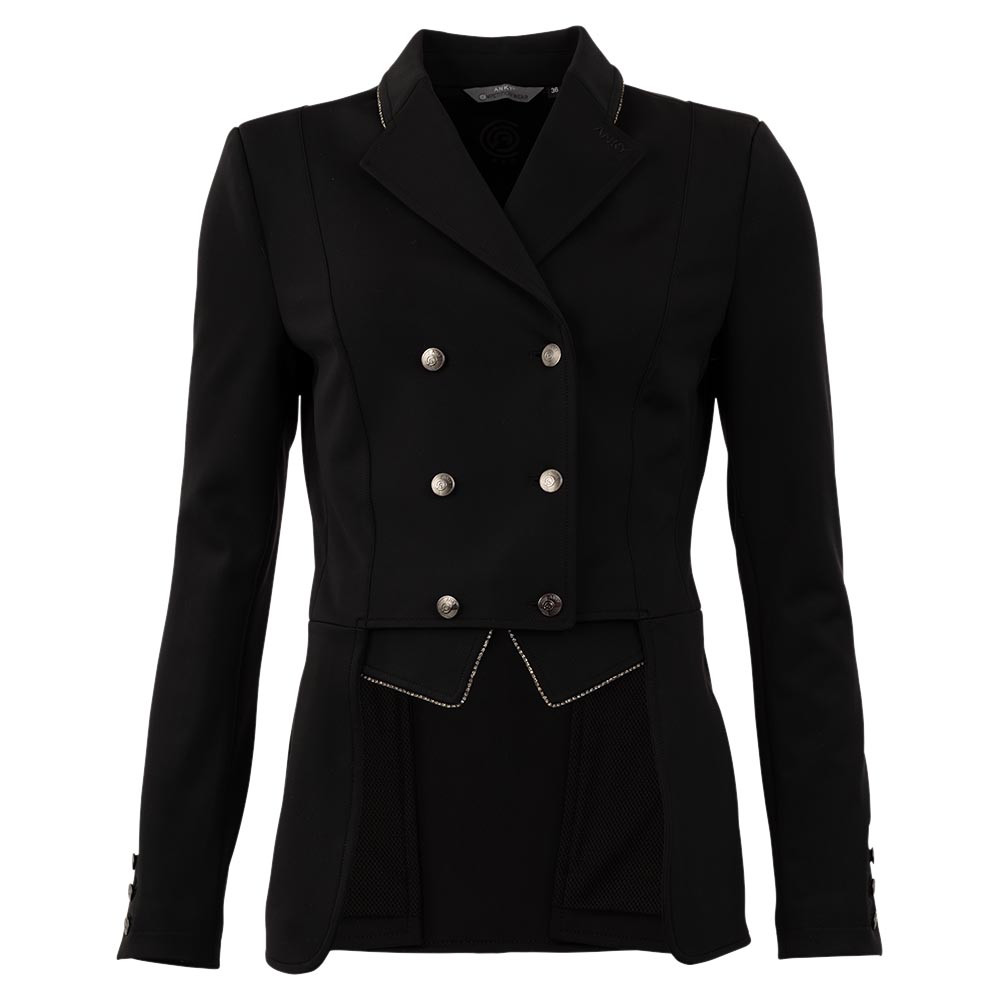 Black competition tailcoat with rhinestone details and interchangeable lapels - Anky