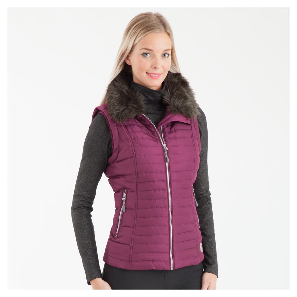 Gilet matelassé violeta (hummingbird) avec col en fourrure synthétique pour femme - Anky