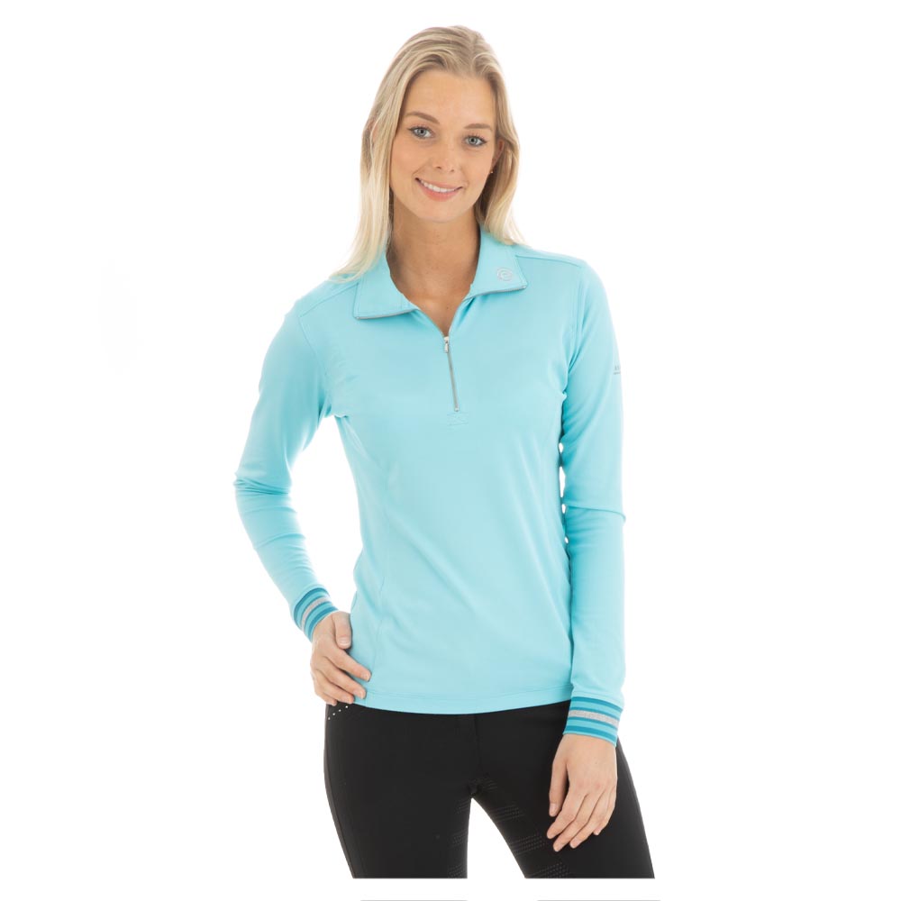 Polo d'entraînement à manches longues bleu ciel (island blue) pour femme - Anky