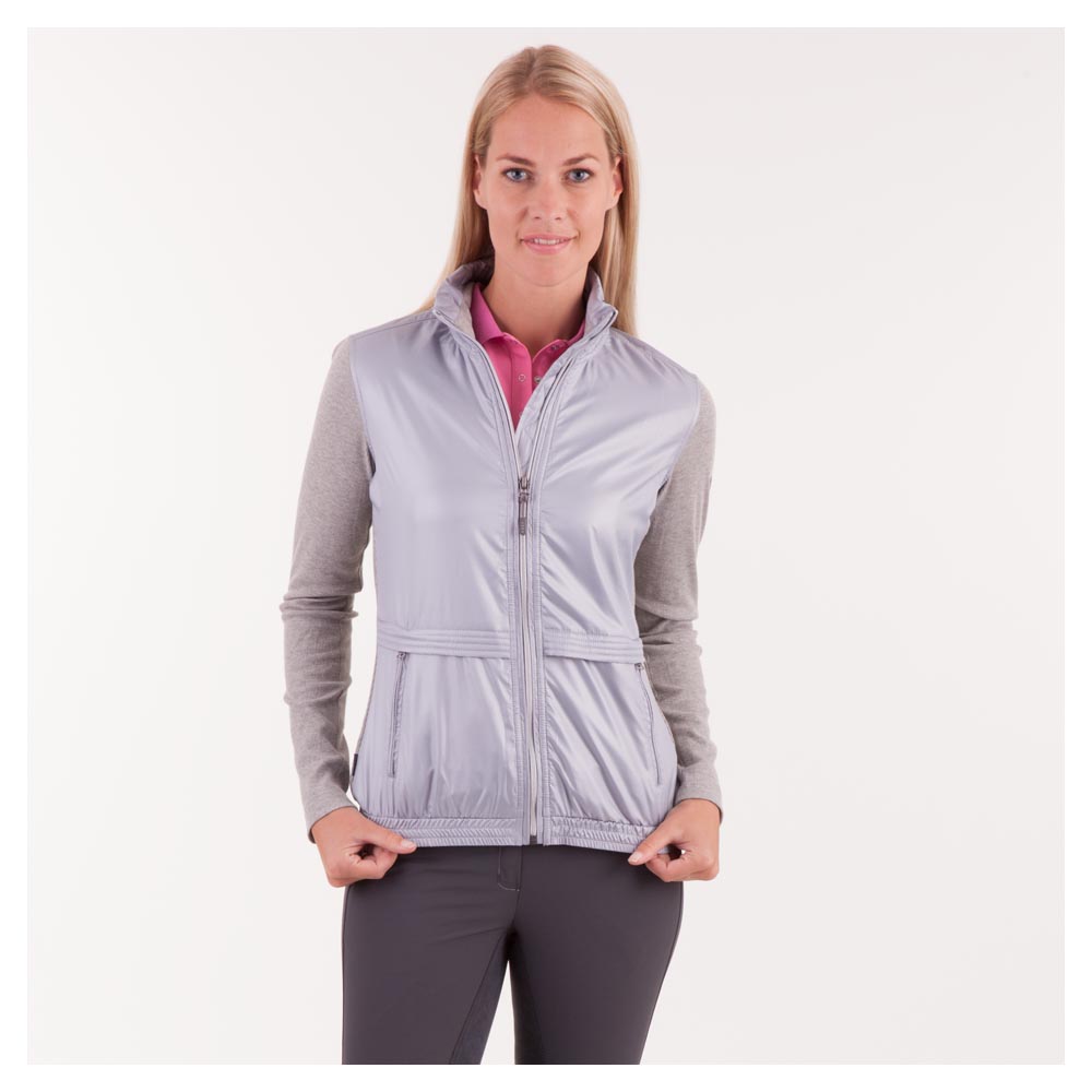 Veste argentée et gris à col haut pour femme - Anky
