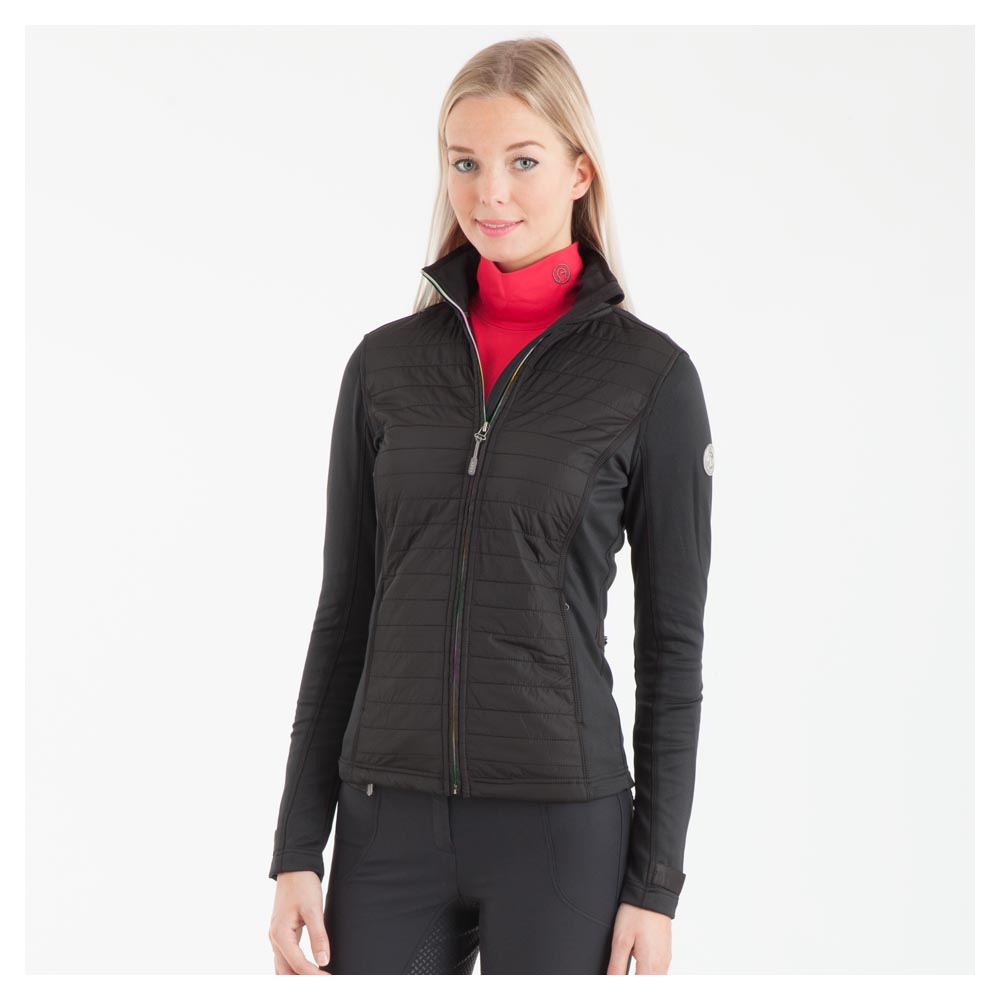 Veste d'entraînement polaire noire (black bird) avec fermeture éclair arco iris pour femme - Anky