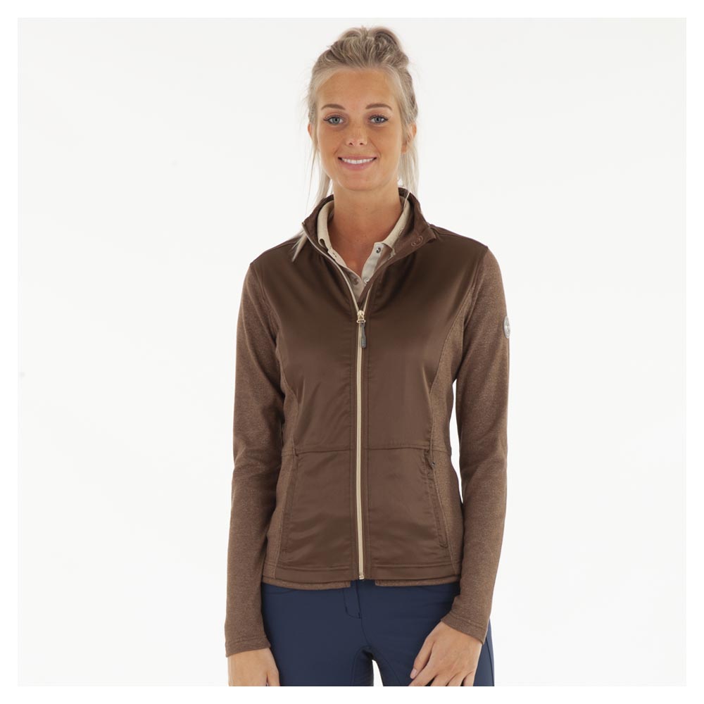 Lightweight Fine Dark Brown Jacket with Gold Glitter Accents for Women - Anky