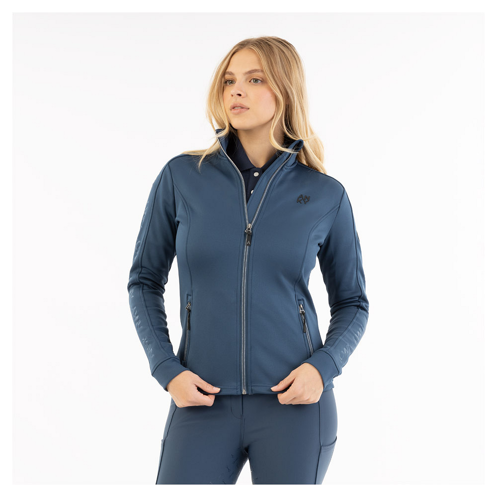 Veste technique avec fermeture éclair frontal en bleu marine avec logo en la manche et el hombro pour femme - Anky