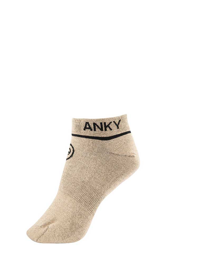 Gold Glitter Effect Ankle Riding Socks - Anky