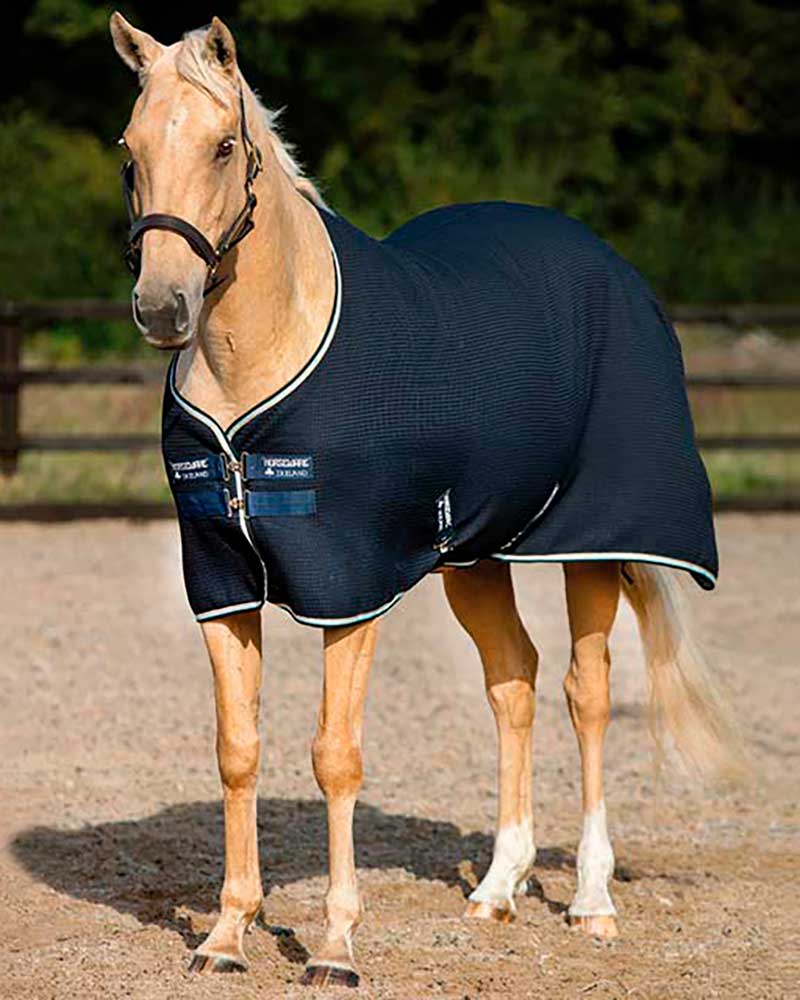 Couverture technique de séchage rapide bleu marine avec système Techni Waffle pour cheval - Rambo