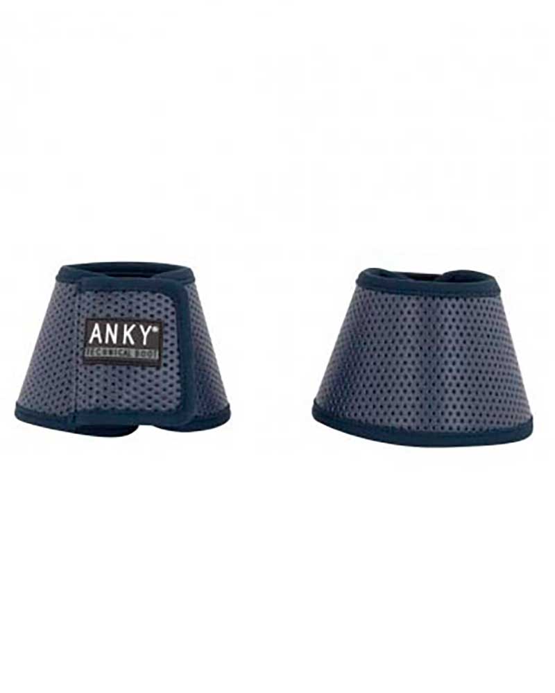2 navy bell boots with brilliants under the perforations - Anky